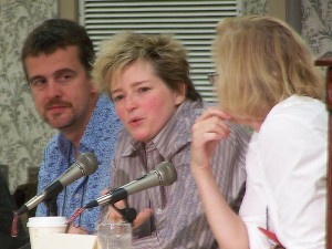 These guys all support Cincinnati Media -- just ask 'em! Authors Mark Billingham, Karin Slaughter, and Laura Lippman. Karin and Laura are longtime CMedia clients.